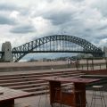 Cafe view from Sydney Opera House to Sydney Bridge